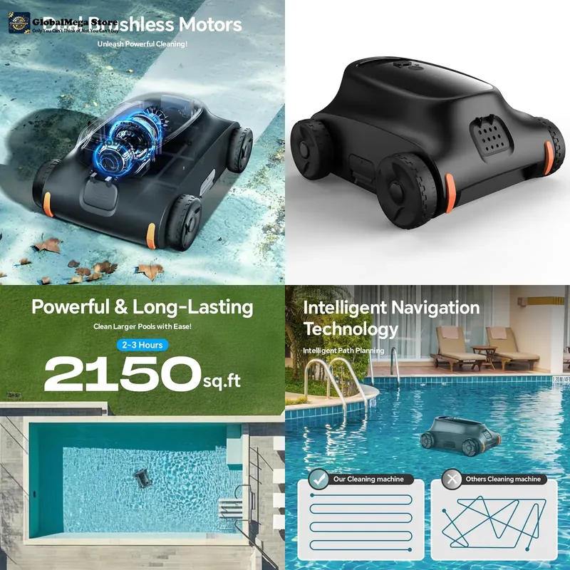 Pool Robot Cleaner Cordless - [2000 Metrekareye Kadar] Seauto SAT 10