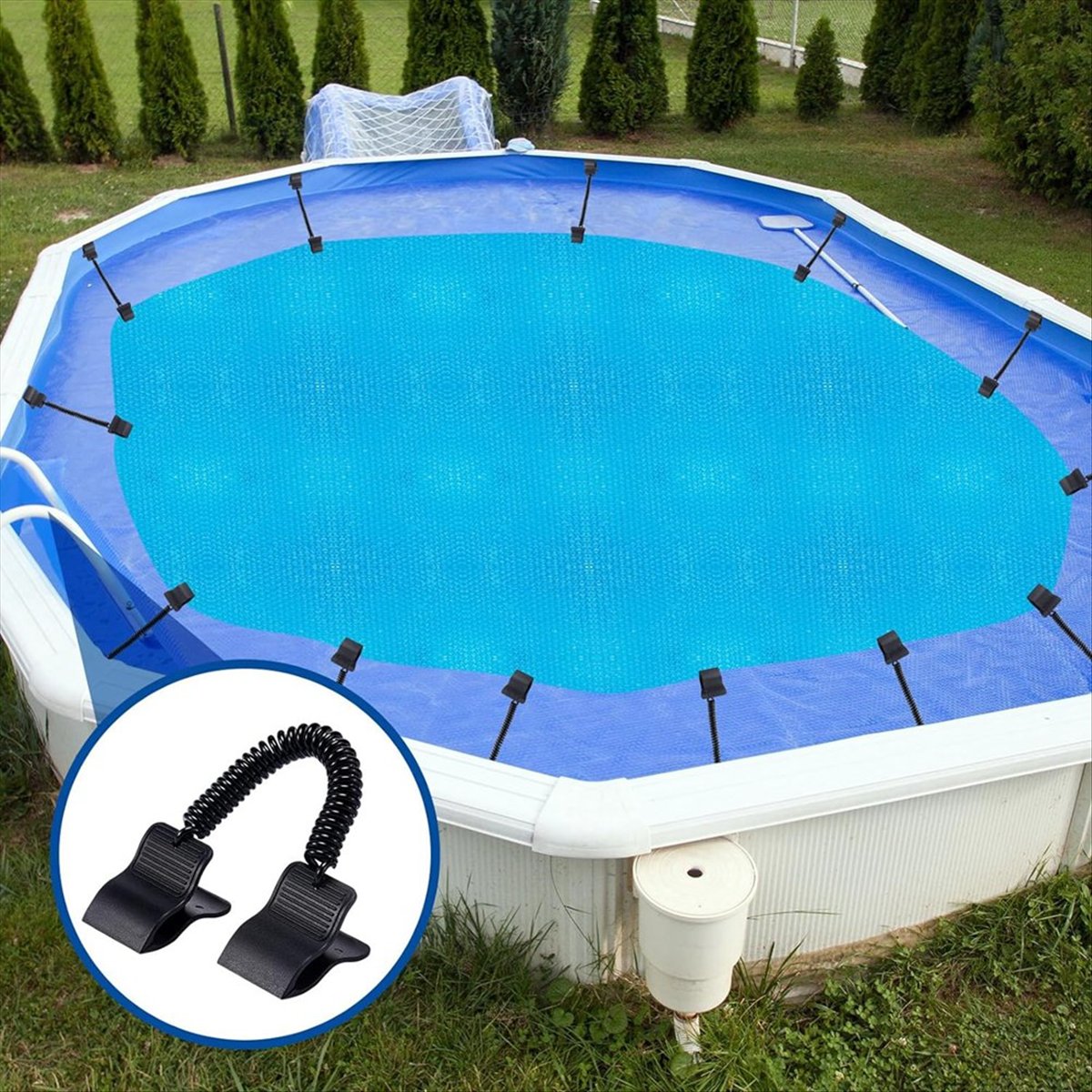 Pool Cover Reel Above Ground - KSOL 12 Adet Yüzme Havuzu Örtü