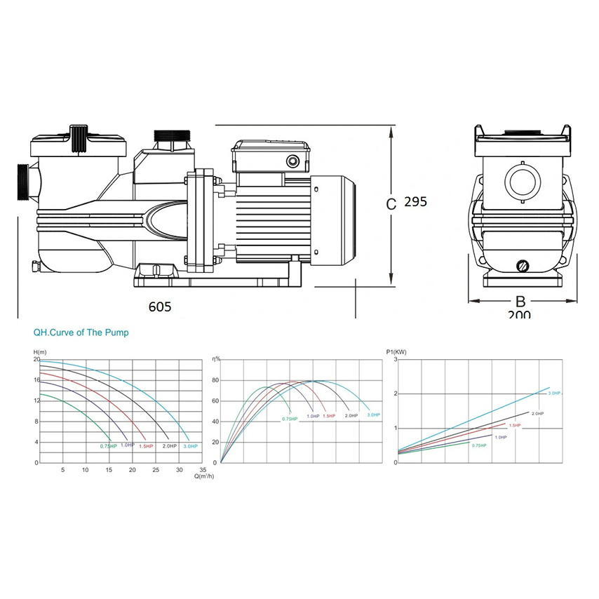 Ticari 2HP 3HP 220V Özel Logol - Pool Pump 2Hp Variable Speed incelemesi ve fiyatı