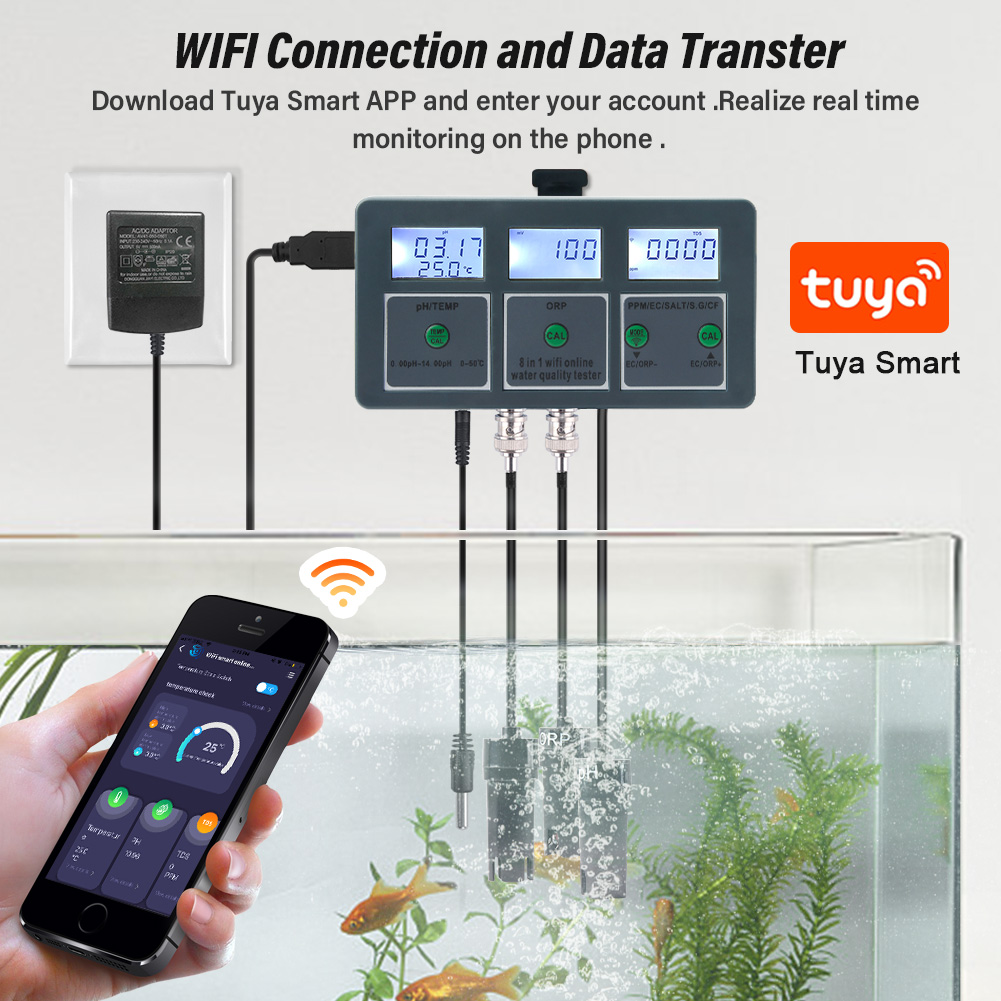 WiFi Tuya akıllı PH ölçer veri - Pool Test Kit Digital incelemesi ve fiyatı