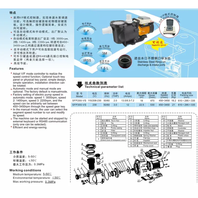 2HP Değişken Hızlı Yeraltı Yüz - Pool Pump 2Hp Variable Speed incelemesi ve fiyatı