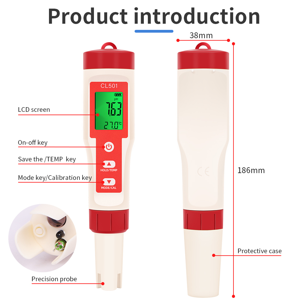 PH/CL2/H2/ORP/Sıcaklık Ölçer K - Pool Test Kit Digital incelemesi ve fiyatı