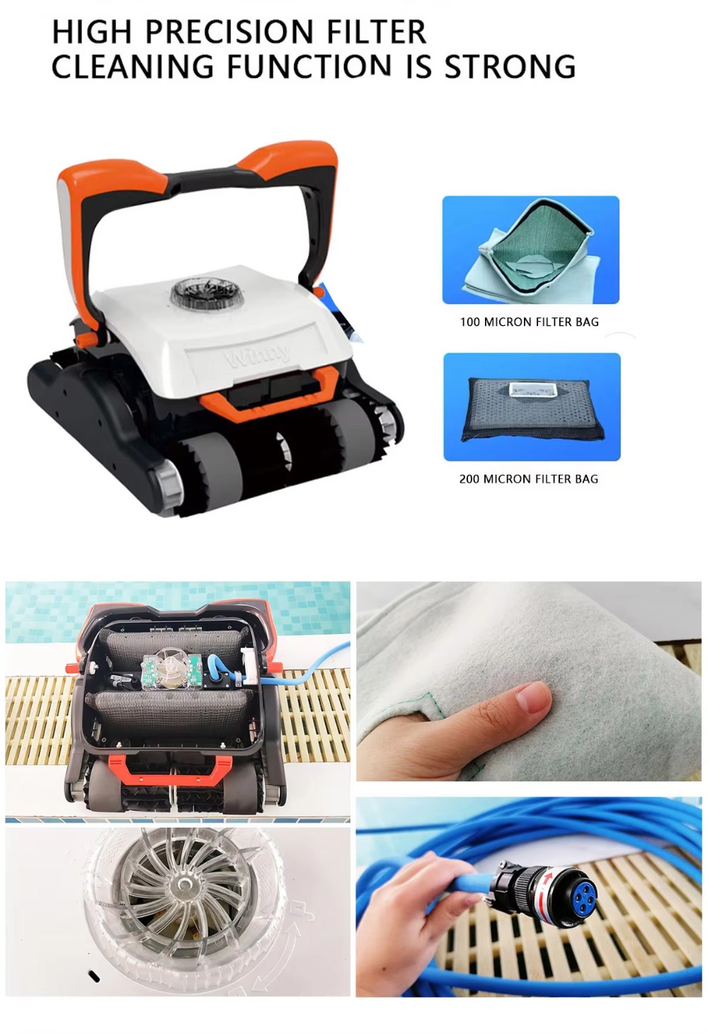 Su Merkezleri için 30m Kablolu - Pool Cleaner Robot With App incelemesi ve fiyatı