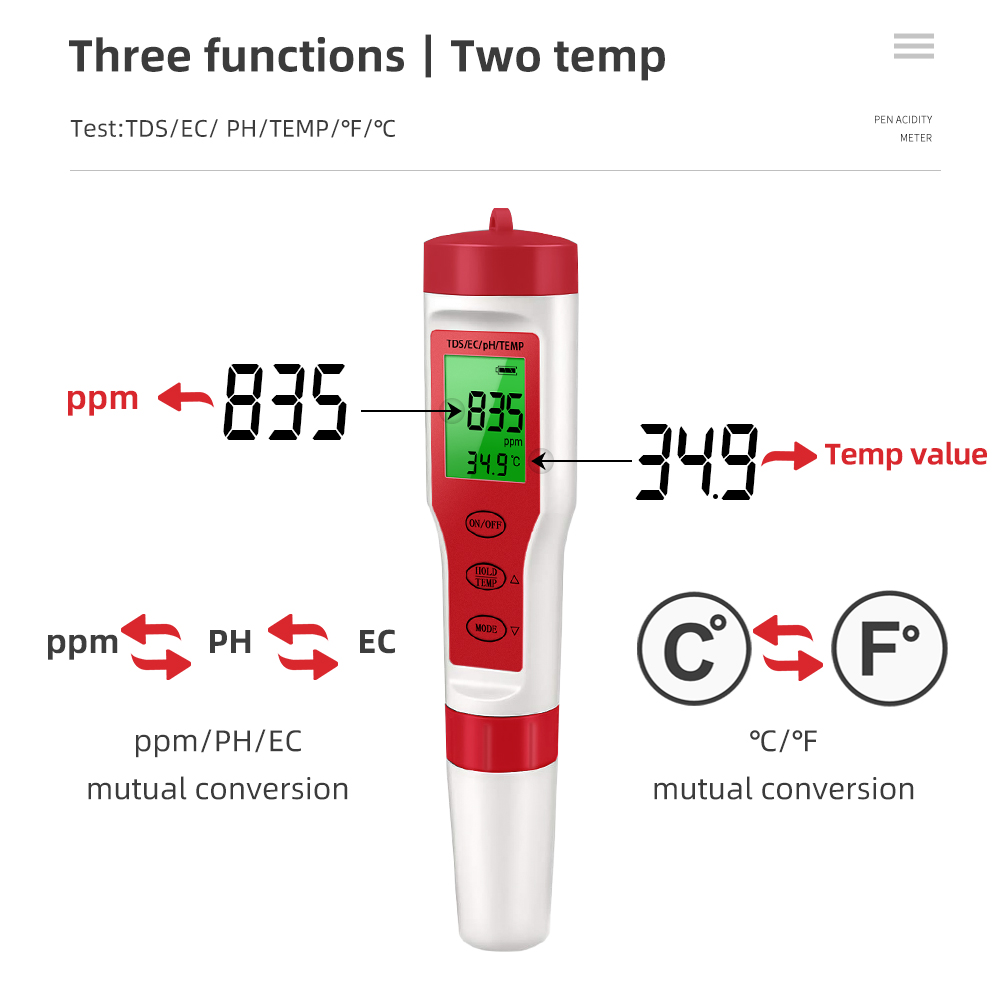 PH Ölçer Su Geçirmez PH/TDS/EC - Pool Test Kit Digital incelemesi ve fiyatı
