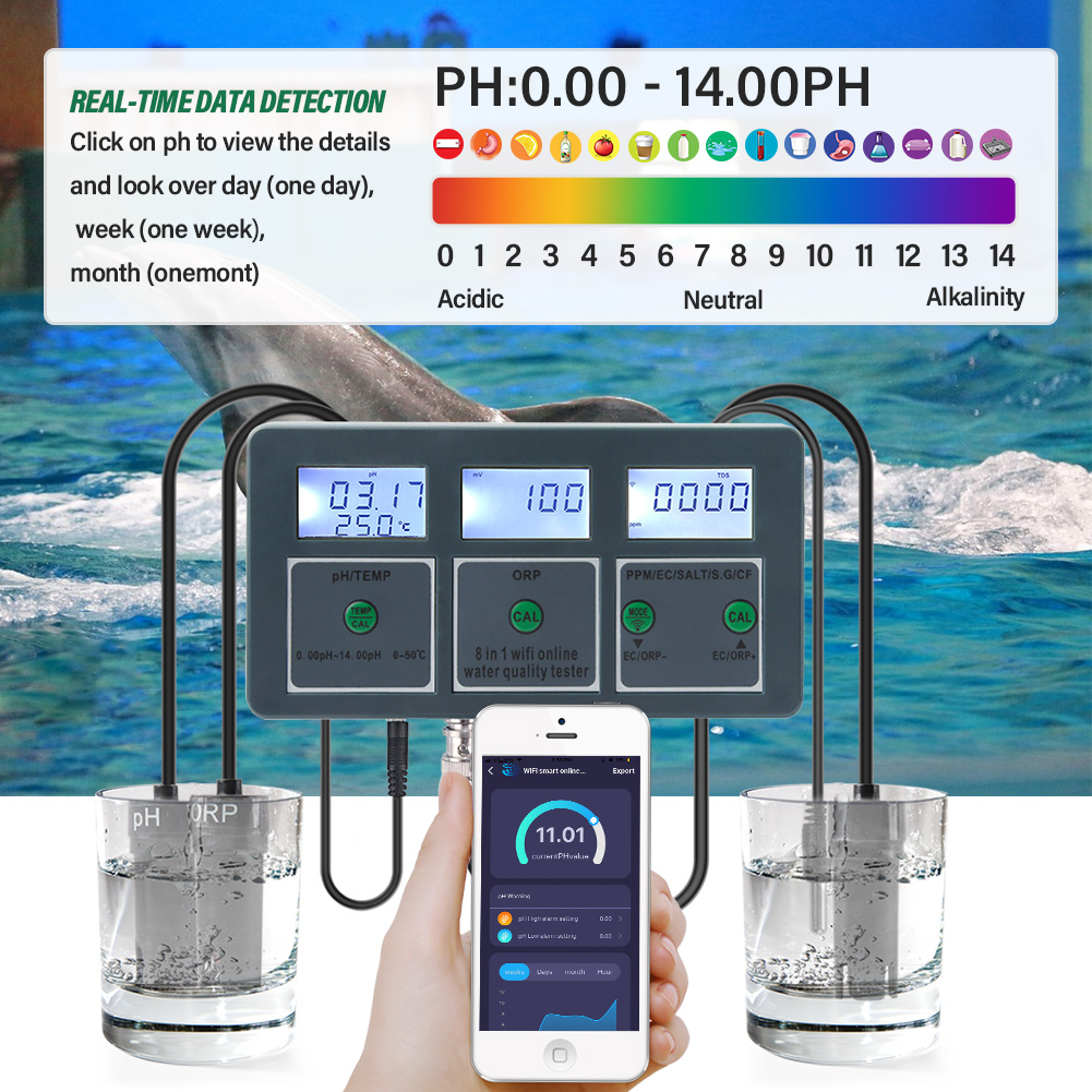 Yieryi WiFi Tuya Akıllı PH ORP - Pool Test Kit Digital incelemesi ve fiyatı