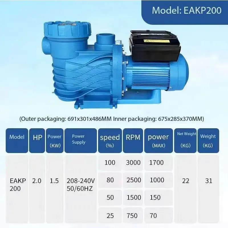 Toptan 2HP Akıllı Değişken Hız - Pool Pump 2Hp Variable Speed incelemesi ve fiyatı